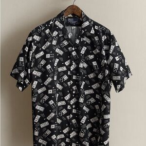 Rare Vintage Polo Ralph Lauren Domino- Print Button Down Camp Shirt